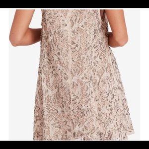 Free People Womens Beaded Mini Dress, beige small